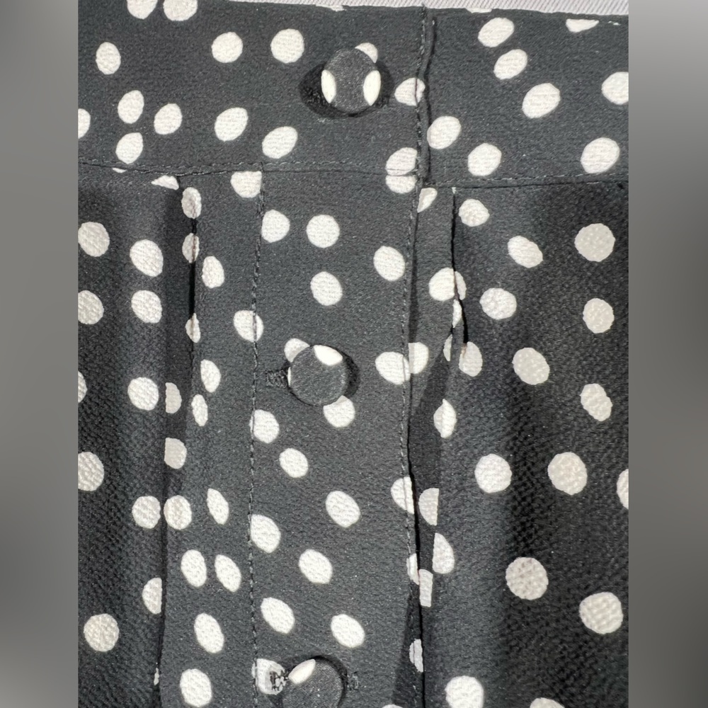 NWT  Talbots Women's Midi Polka Dot Lined Skirt With Botton Detail Size‎ 10P - Picture 2 of 9